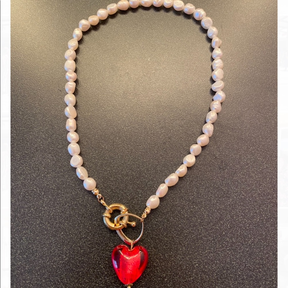 Freshwater Pearl Choker with Heart